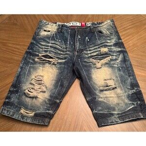 Switch Remarkable Y2K Distressed Paint Splatter Denim Shorts Men’s Size 40